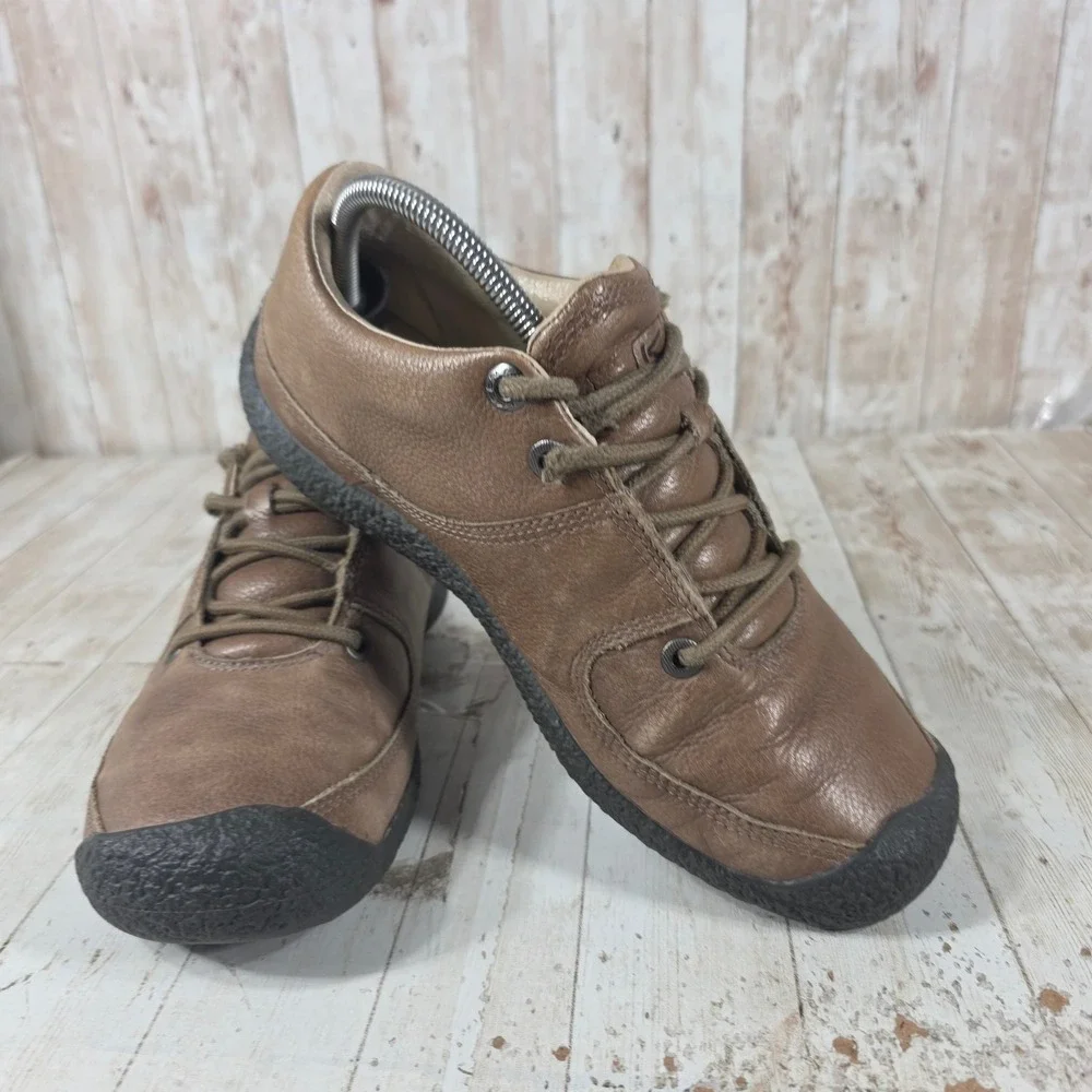 Keen Presidio Mens 9.5 Brown Leather‎ Oxford Casual Walking Shoes 1146-BHTK